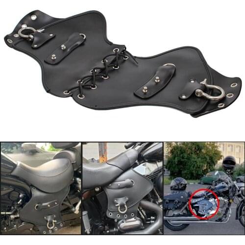 Universal Motorcycle Heat Saddle Shield Deflectors PU Leather For Harley Sportster XL 883 Touring Dyna Softail Models Black