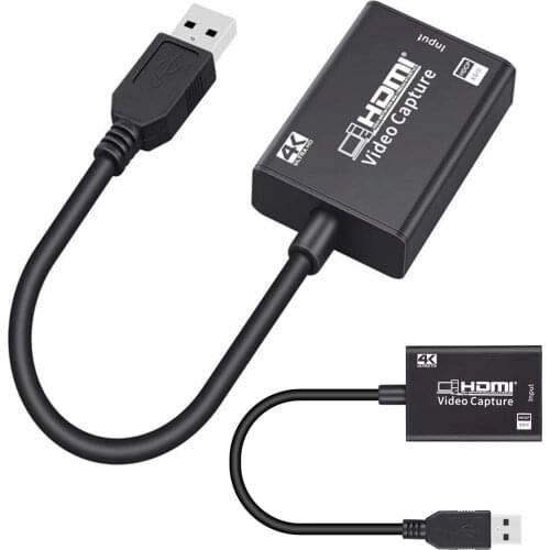USB to HDMI HD 1080P 4K Video Capture Card for Game Live Streaming Broadcast