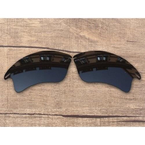 Vonxyz Stealth Black Polarized Replacement Lenses for-Oakley Fast Jacket XL Frame