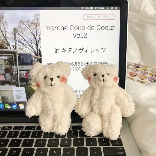 W&G Ins Girl Kawaii Pendant Plush Doll Bear Bag Pendant Soft Cute Accessories Keychain 2021New