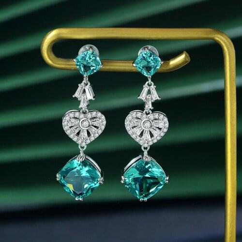 Luxury 100% 925 Sterling Silver Created High Carbon Diamond Water Drop Earrings High-end Cocktail Earring For Women Fine Jewelry