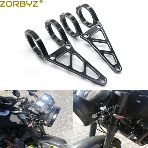 ZORBYZ Motorcycle 48mm 51mm 54mm 57mm Black CNC Headlight Mount Bracket Fork Clamp For Harley Suzuki Honda Yamaha