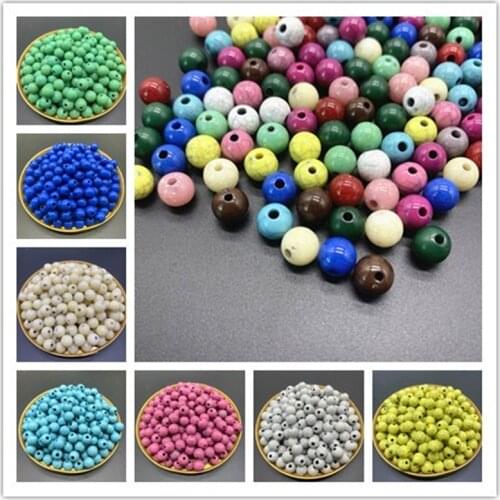 10mm 50pcs Acrylic Beads Stripe Round Loose Beads Fit Europe Beads For Jewelry Making DIY Accessories