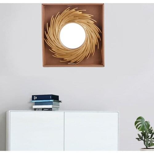 10" Nordic Metal Frame Mirror Geometry Unique Design Wall Mirror Salon Wall Art Toilet Bathroom Wall Hanging Mirrors UD8