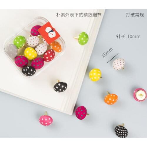 20pcs dot cloth Push Pins Thumb Thumbtack Board Pins Drawing Photo Wall Studs Office School Supplies