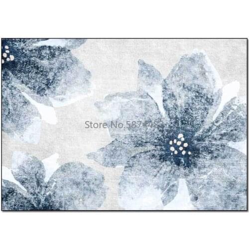 200*300cm New Chinese Style Abstract Do Old White Grey Jasmine Big Flower Living Room Bedroom Bedside Mat Customization