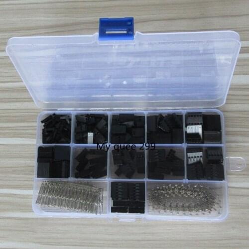 630pcs/A Set Dupont Wire Jumper Pin Header Connector Housing Kit Male Crimp Pins+Female Pin Connector Terminal Pitch With Box