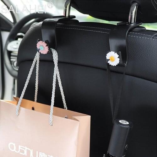 Car Interior Seat Back 4 Color Cute Decoration Sunshine Little Fowers Portable Storage Hanger Holder Hook Auto Styling Universal