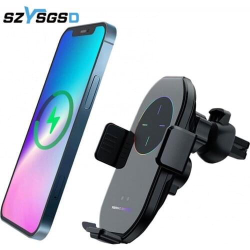 Qi Wireless Charger Automatic Clamping Car Holder Phone Mount Infrared Induction For iphone 12 11 Xr XS 7 Samsung S20 S10 Xiaomi