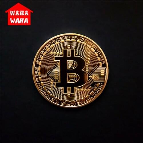 Bitcoin Commemorative Coin Gold Plated Bitcoin Coin Collectible BitCoin Art Collection Gift Digital Currency Business Gifts