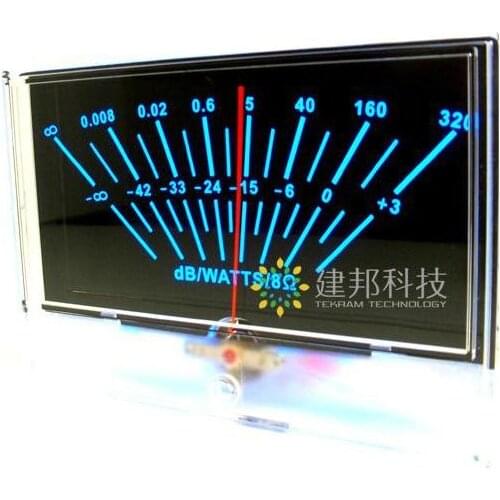 Black Audio power preamplifier VU meter DB level Header sound pressure table