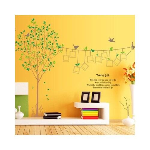 DIY 170*230cm Large 3D Wall Art Photo Tree Living Room Decoration Vinyl Wall Stickers Birds Window Sticker Home Decals Wall Art