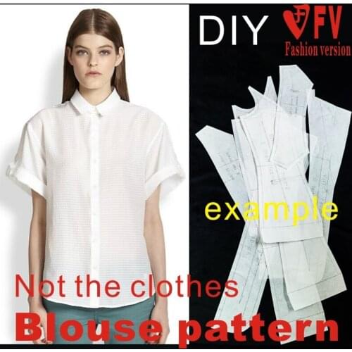 DIY handmade clothing cutting pattern 1:1 Ladies' small shirt making drawings BCY-33
