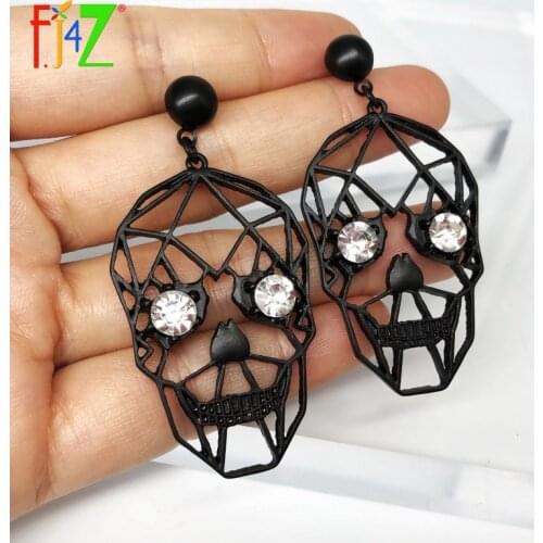 F.J4Z 2020 Trend Earring Vintage Hollow Skull Head Drop Earrings Fashion Goth Stylish Earrings for Women Christmas Gifts