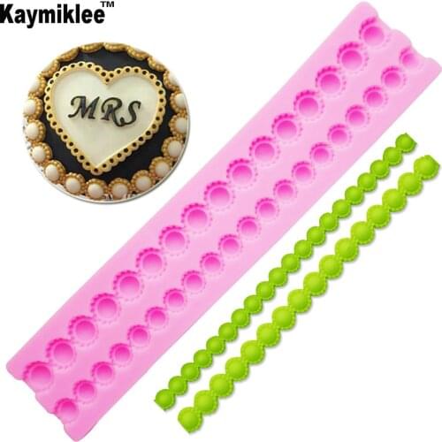 M307 Bake Tool Pearl Bead Chain Silicone Fondant Mould Cake Decorating Baking Molds Candy Tool