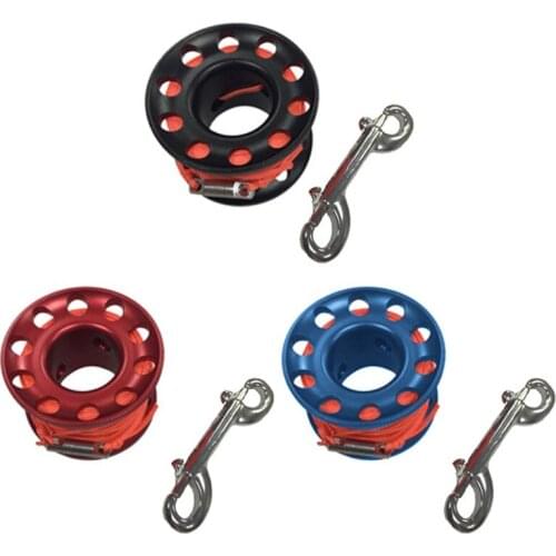 Scuba Diving Finger Spool Reel with 30m Guide Line Diving Spool Shaft with Hook Anti-Winding Device Reel Surface Marker