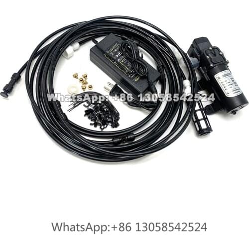 18m Low Pressure Mist Pump Sprayer Kit, Mist Spray System for Cooling and Mist with Pump and Power Adapter, Garden Sprinkler