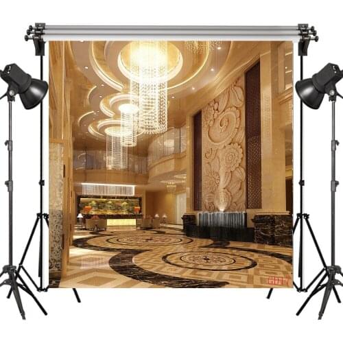LB Vinyl Modern Magnificent Palace Crystal Chandeliers 10X10FT Studio Backdrop Photography Photo Props Photographic Background