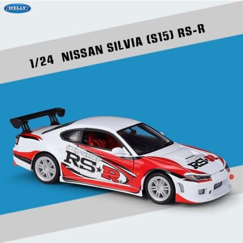 Welly 1:24 Hot New Style Nissan Silvia S15RS-R GT-R R34 Birthday present Die casting simulation car model collection gift toy