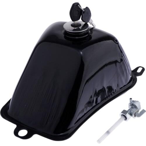 MagiDeal PETROL GAS FUEL TANK WITH CHROME CAP & TAP & 2KEYS for 110 125cc