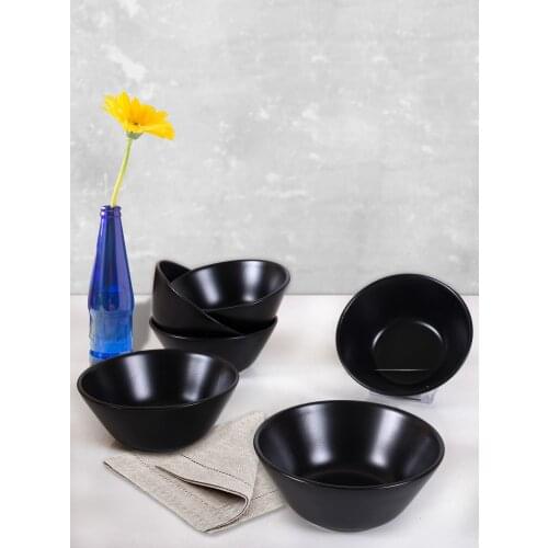 Matte Black Hittite Soup Bowl 14cm 6 PCs Stoneware Earthenware