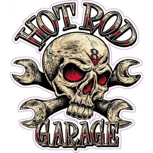 Fashion Personality Car Stickers Hotrod Garage Skull Vinyl Decal Automobiles Motorcycles Accessories Waterprooof,13cm*11cm