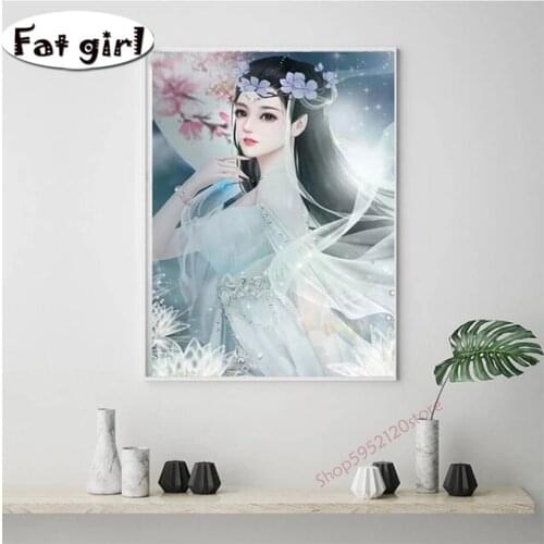 Chinese style ancient beauty portrait Diamond Painting 5d Diy Cross stitch mosaic embroidery square round drill Home Decoration