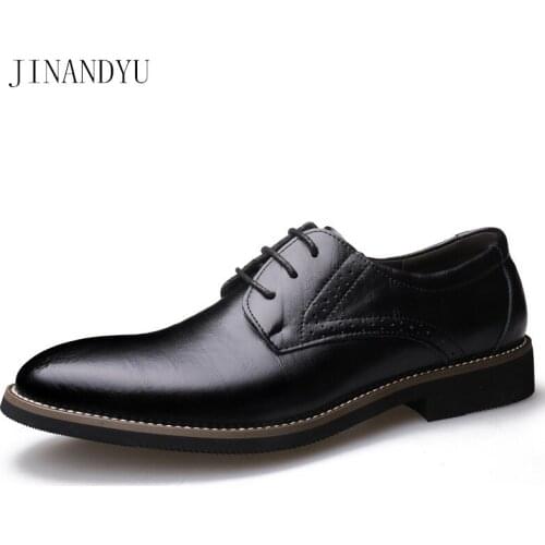 Men Business Shoes Genuine Leather Wedding Dress Men Office Shoes Formal Party Leather Shoes for Men Classic Oxford Shoe Vintage
