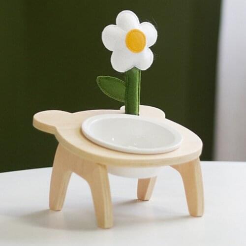 Non-slip Cat Bowl Kitten Bowl Dog Bowl With Raised Stand Food Bowl With Protection Cervical Transparent Cat Supplies