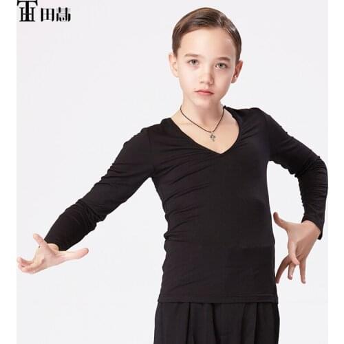 New sexy fashion childrens Latin dance costumes boy shirt long sleeve high quality freeshipping