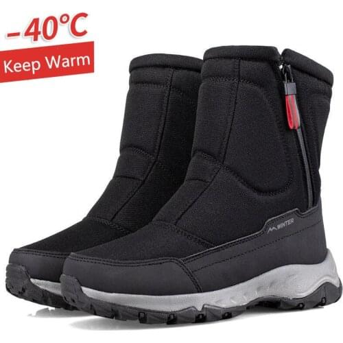 Topvivi Hiking boots new boot men winter work shoe man 2021 snow boots waterproof Unisex non-slip thick fur Winter boots for men