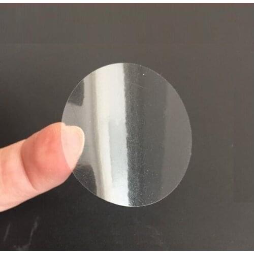 Qi 6cm round / 2.36 inch circular blank transparent seal sticker clear pvc label without any logo printing 200pcs/lot