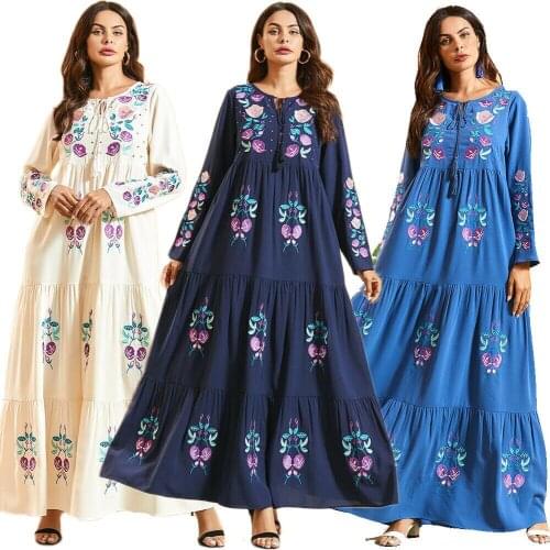 Ramadan Women Muslim Maxi Dress Jilbab Islamic Casual Loose Kaftan Turkish Pleated Vintage Dubai Robe Gown Clothing Abaya New