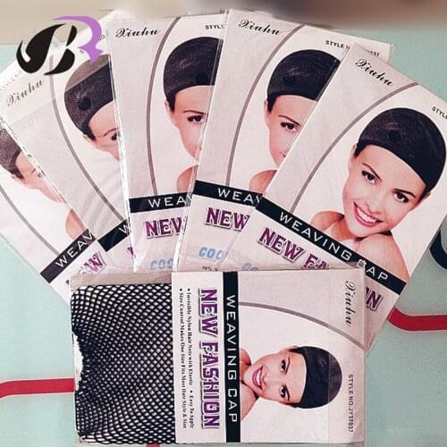 Factory Sale 12pcs Nylon Wig Caps Hairnets Good Quality Mesh Weaving Black Wig Hair Net Making CapS Weaving Wig Cap & Hairnets