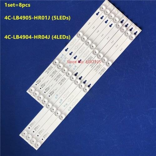 8PCS LED Strip For TCL 49"TV L49P1A-F 2D02900 2D02899 LVF490CSOT D49A620U LB4905-YH06 TOT_49_D2900_4X4+4X5_3030C 4C-LB4904-HR04J