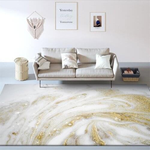 Wishstar Marble Pattern White Gold Carpet Nordic For Bedroom Beside Rug Fashion Geometric Carpet Kitchen Floor Mat Big Rugs