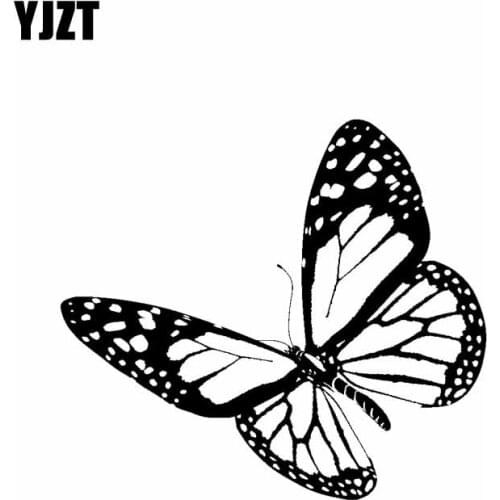 YJZT 15.5CM*13.8CM Hollowed Out Butterfly Nifty Vinyl Decal Car Sticker Cool Black/Silver C19-0600