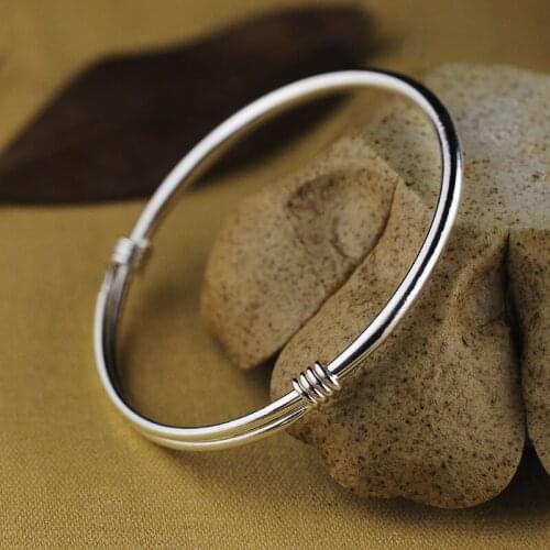 Simple Design 100% 990 Sterling Silver bangles Womens Fashion Jewelry Fine Wedding Gifts Top Quality