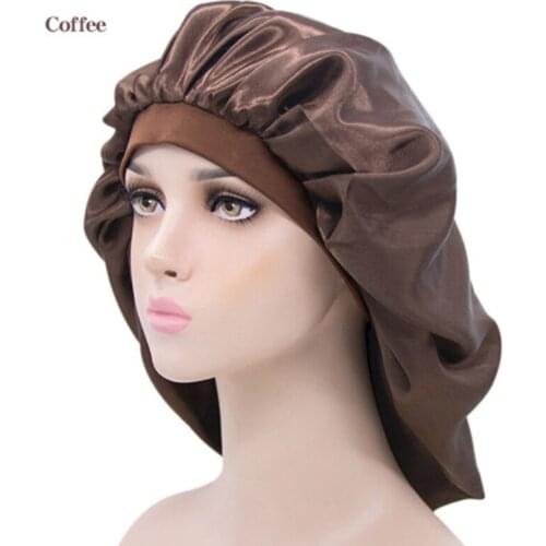 1 Pcs Lady Night Sleep Hat Long Hair Care Cap Satin Lace Bonnet Turban Headwrap Bandanas Beanie Bathroom Shower Caps