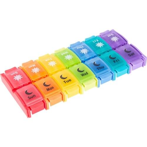 1pc Creative Pill Case Weekly Pill Box Day Night Medicine Box Portable Pill Organizer for Men