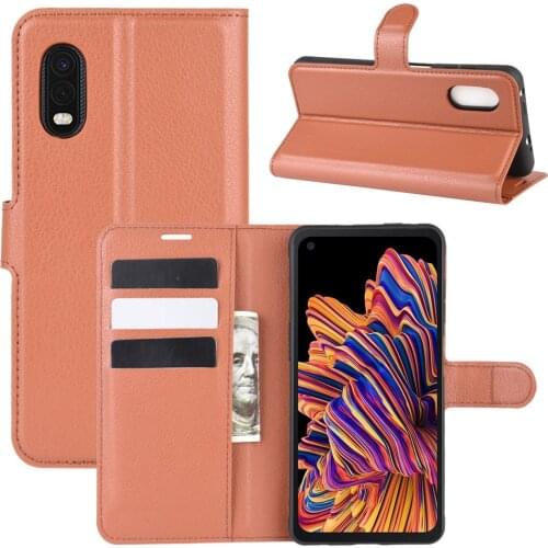 10pcs/lot PU leather Flip Wallet Litchi Pattern Phone Case For Samsung Galaxy Xcover Pro 5 5S S21 FE Lychee Grain Cover