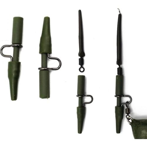 20PCS Carp Fishing Tools Heavy Duty Safety Lead Clips with Tail Sleeves Quick Change Safety Lead Clips Kit Carp Rig Tackle