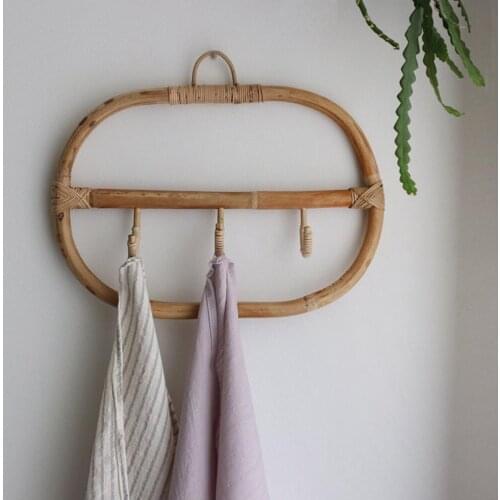3 Wall Mounted Wooden Entryway Coat Hooks Wood Towel Rack for Bathroom Bedroom Kitchen