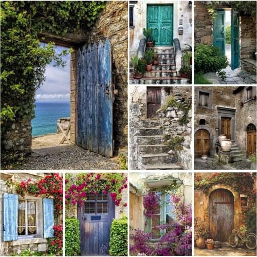 5D DIY Diamond Painting Door Landscape Cross Stitch Kit Full Drill Square Diamond Embroidery Picture Of Rhinestones Home Decor