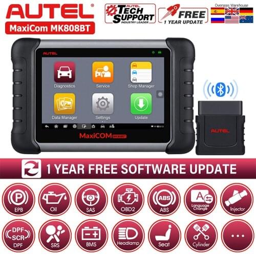 Autel MaxiCom MK808BT Car OBD2 Diagnostic Tool Wireless Code Reader All System Diagnosis Scanner Upgraded Version of MK808 MX808