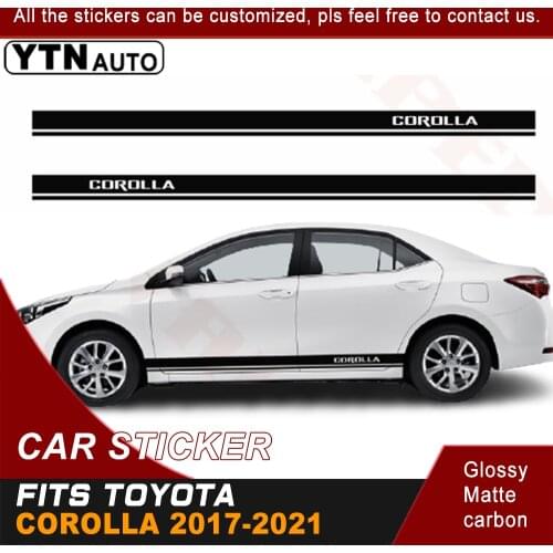 Car Decals For Toyota Corolla 2017 2018 2019 2020 2021 Side Body Stripe Racing Sport Side Skirt Vinyl Body Sticker Graphics