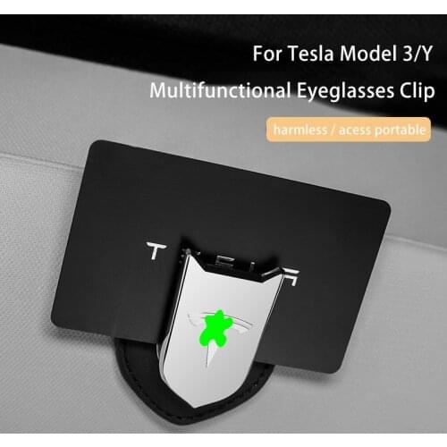 Car Eyeglass Holder for Tesla Model 3 Glasses Storage Clip Car Accessories Organizer Car Sunglasses Holder for Tesla Model Y