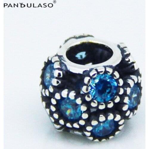 DIY Beads Blue coral Charms Fits Original Silver Bracelets For Woman Sterling Silver Jewelry Beads For Jewelry Making