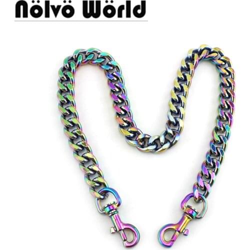 1 piece 13mm Anodized Iridescent rainbow aluminium chain for women bags purse wallets long strap chain chains