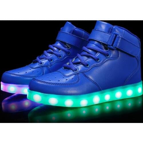 Kids Led Usb Charging Glowing Sneakers Children Hook Loop Fashion Luminous Shoes for Girls Boys Sneakers with Light